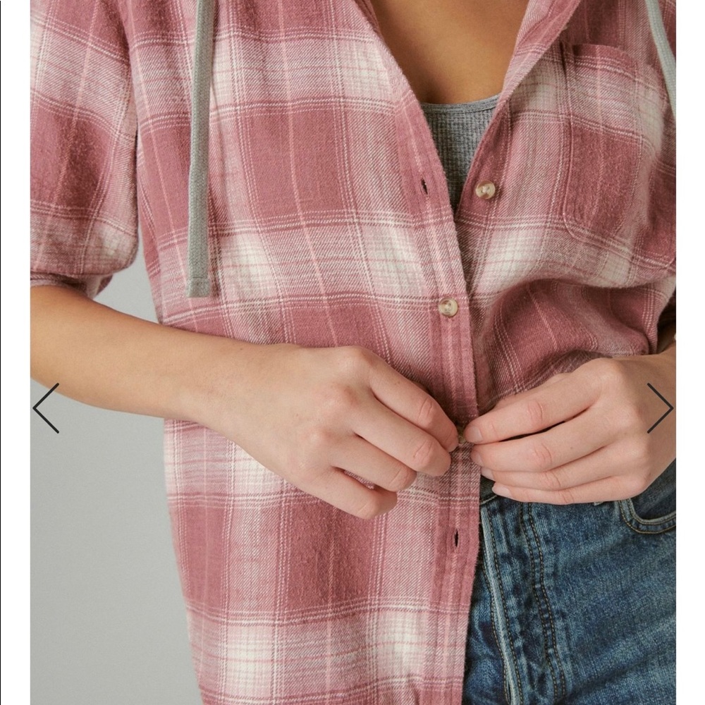 Fashion Plaid Hoodie. Pink plaid